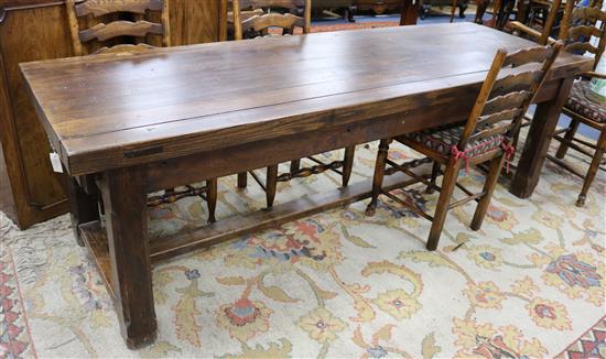 An elm refectory table W.244cm